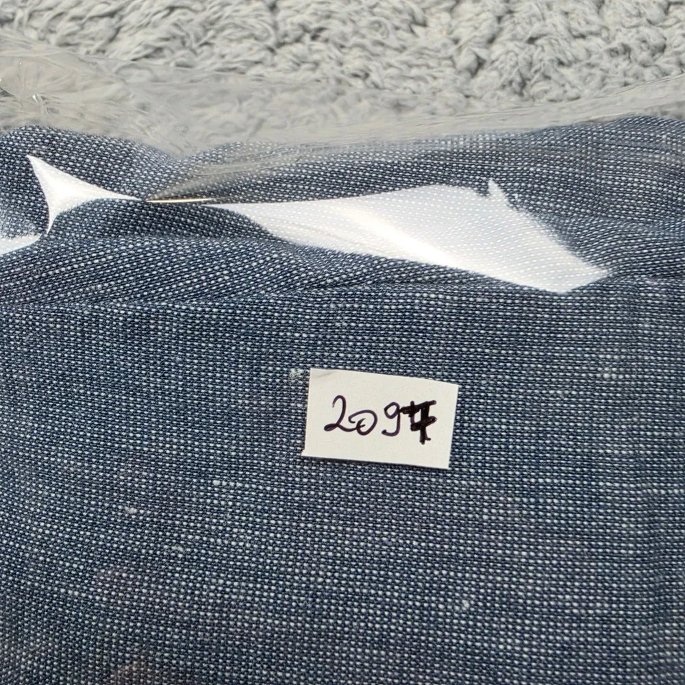 Banana Republic Linen Blend Pants Mens 33x30 Blue Slim Fit Slub Flat Front Chino